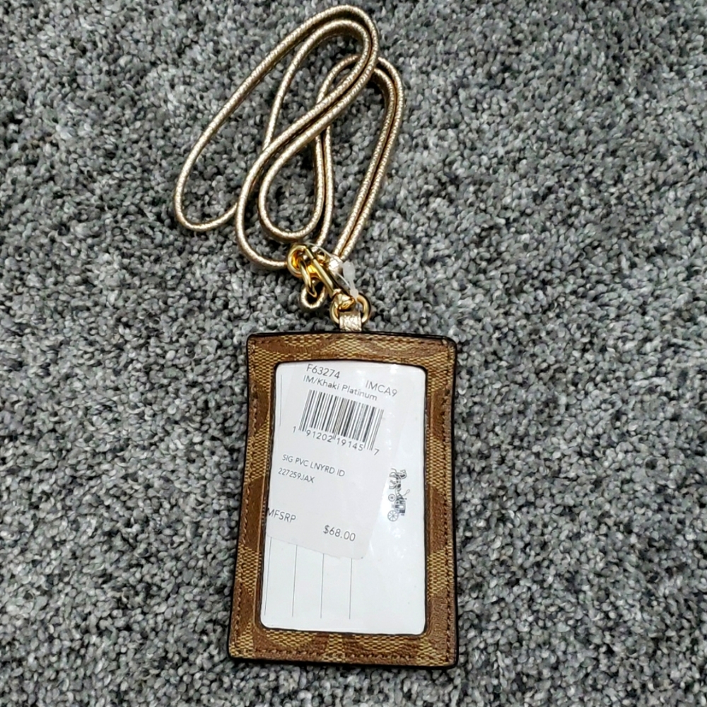 NWT Coach card holder lanyard